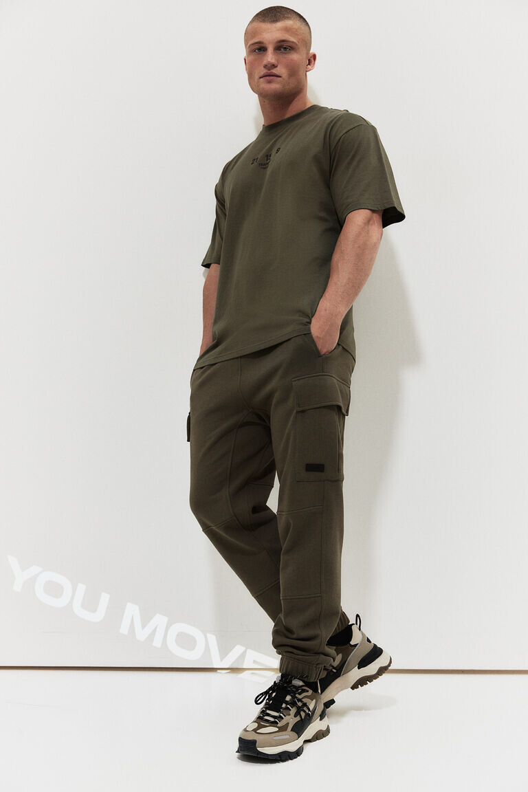 

Джоггеры карго из хлопка drymove H&M, хаки