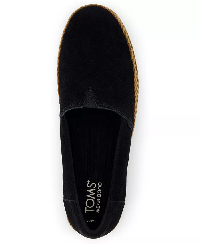 Женские эспадрильи Valencia на платформе из замши TOMS, коричневый/бежевый — фото 4