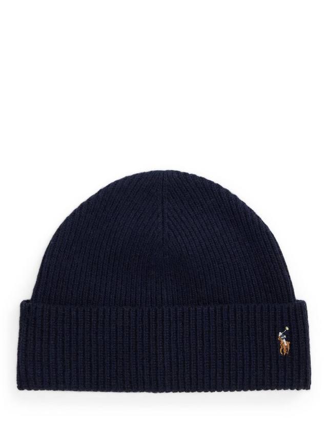 

Берет из ребристой ткани с добавлением мериносовой шерсти Ralph Lauren, Blue Navy