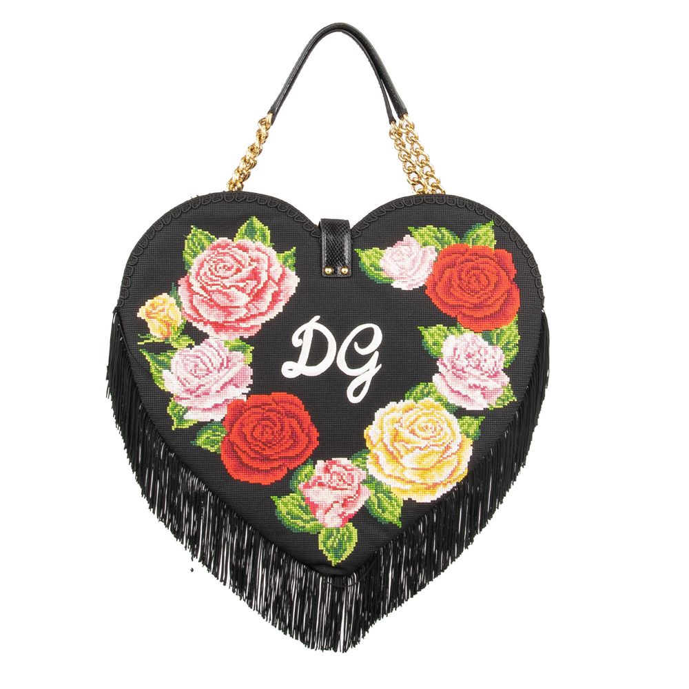 

Элегантная черная сумка через плечо из вискозной смеси Dolce & Gabbana