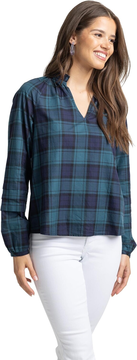 

Клетчатый топ Aubree Southern Tide, цвет Georgian Bay Green