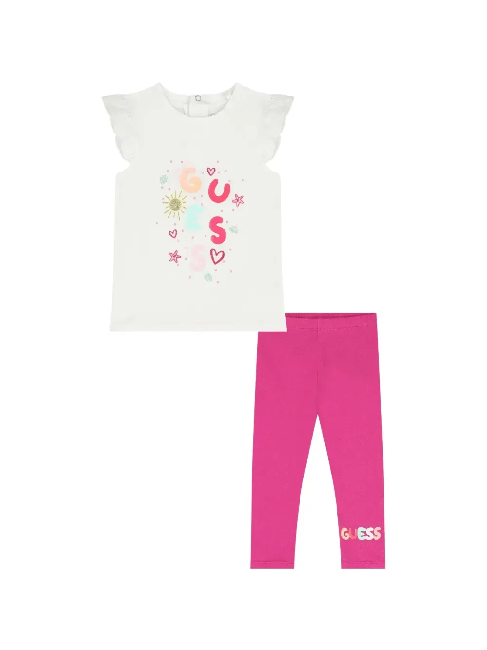 Комплект леггинсов с логотипом Guess Kids, белый