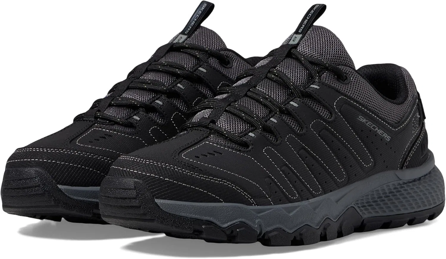 Мужские низкие треккинговые кроссовки Skechers Dynamite, Black — фото 2
