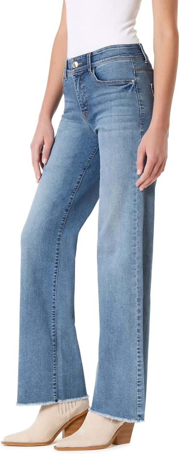 

Angels Forever Young Women's 360 Sculpt Mid-Rise Wide Leg Jeans