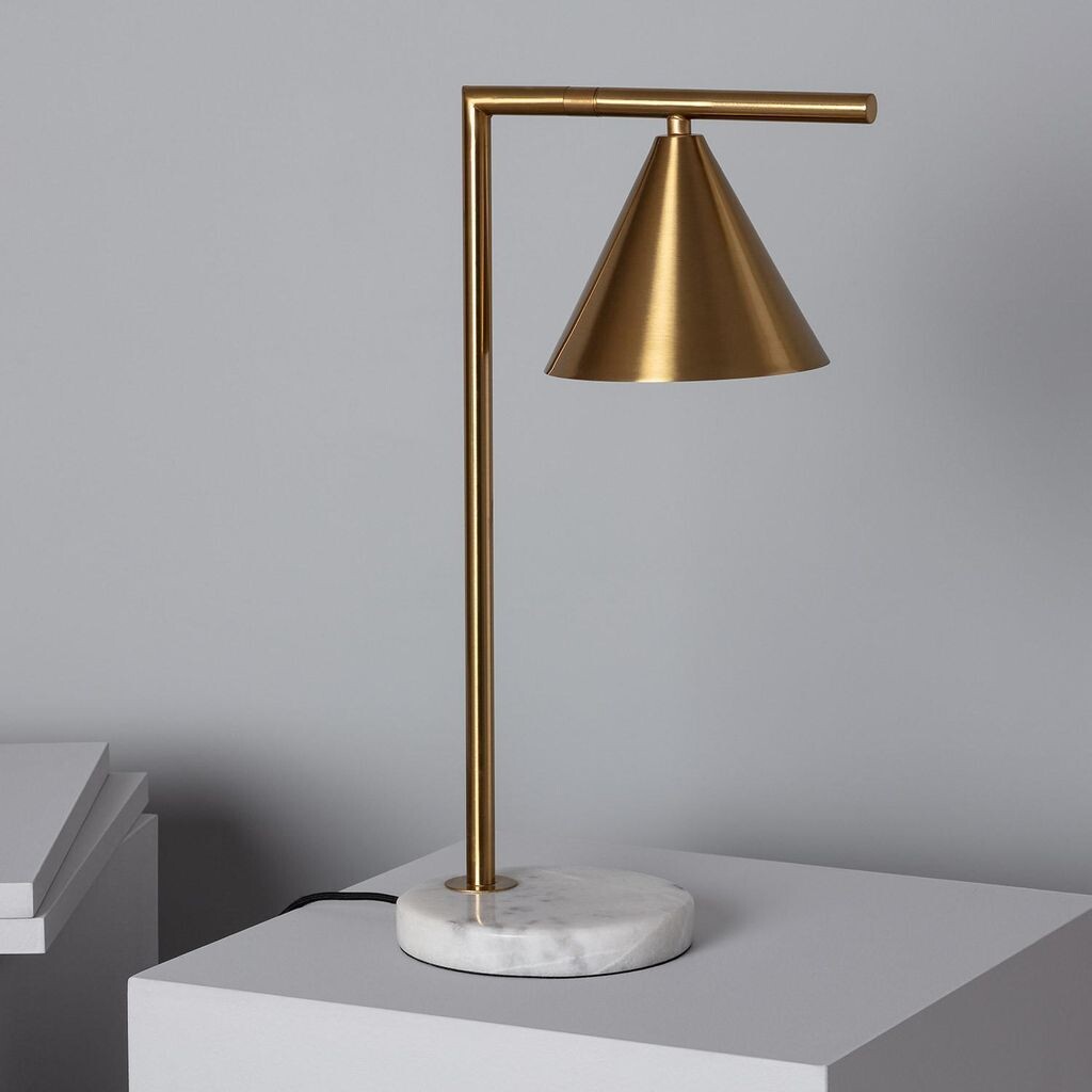 

Настольная лампа из мрамора и металла Tinos Gold LEDKIA, золото