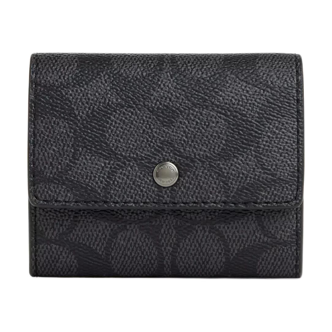 

COACH Кошелек Signature Coated Canvas Regular мужской charcoal & black