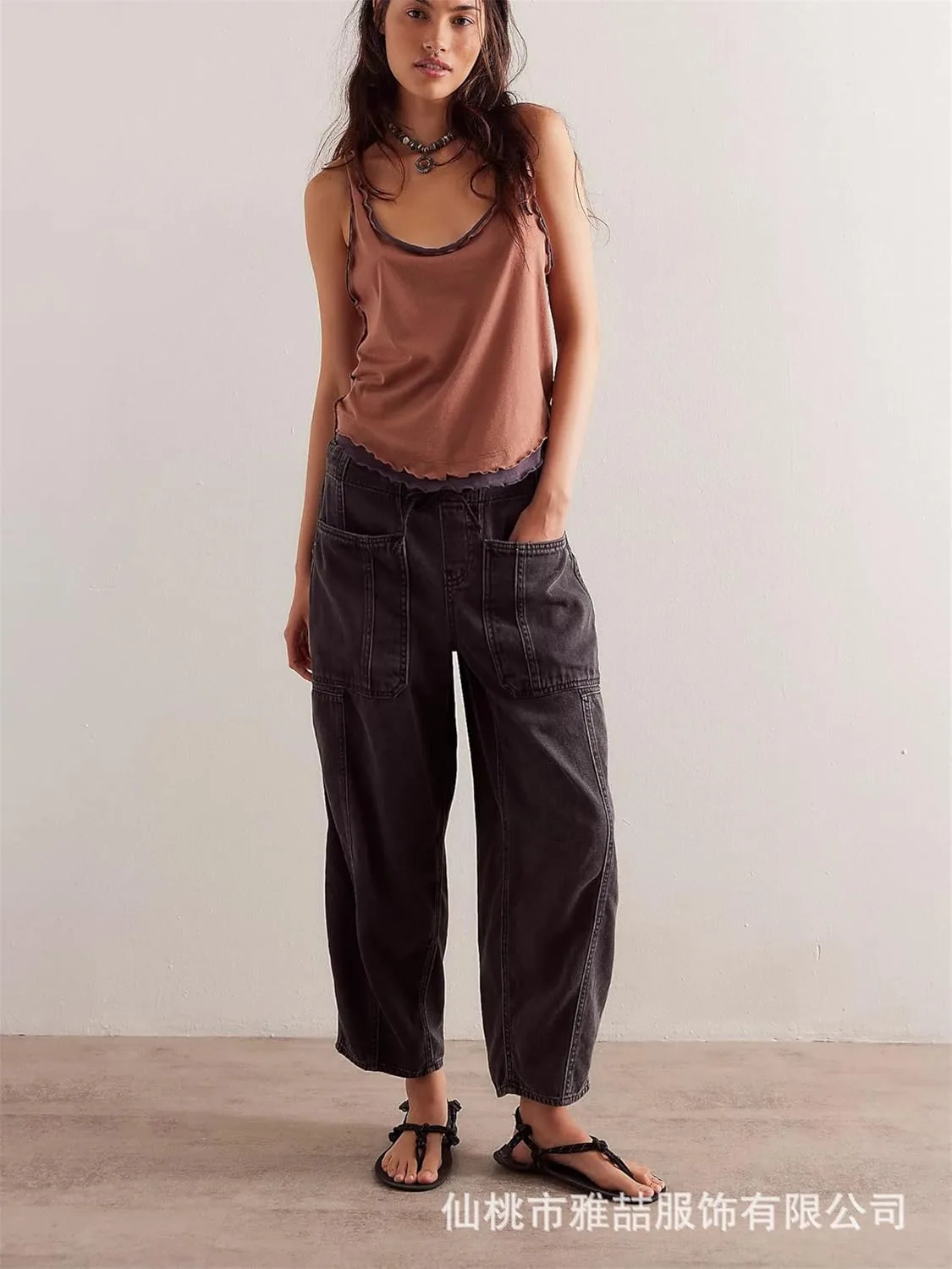 Женские джинсы Barrel, Casual Loose Mid Rise — фото 2