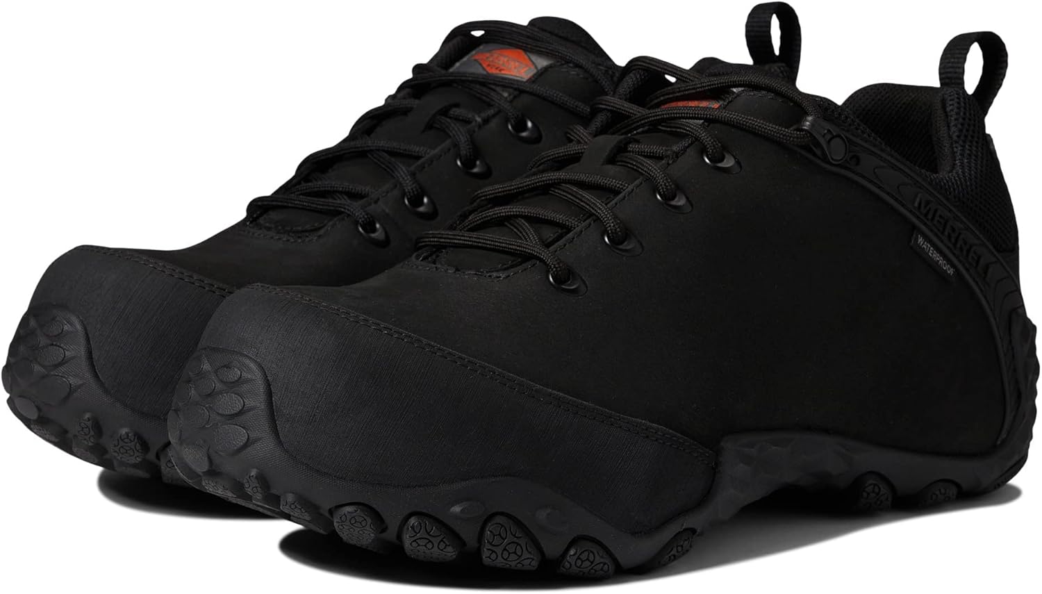 Мужские водонепроницаемые кожаные ботинки Merrell Chameleon Flux с карбоновым волокном и промышленным дизайном, черный