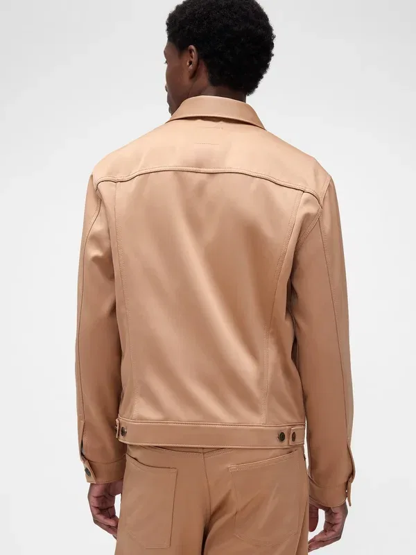 Куртка-бомбер Gap Studio icon satin jacket summer jacket, верблюжий — фото 3