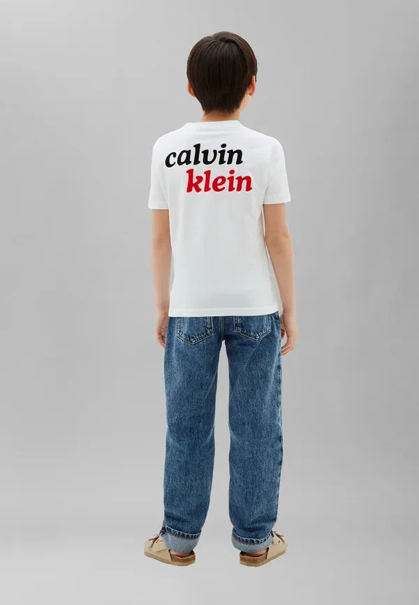 Футболка Calvin Klein Jeans с принтом спереди и сзади, ярко-белый