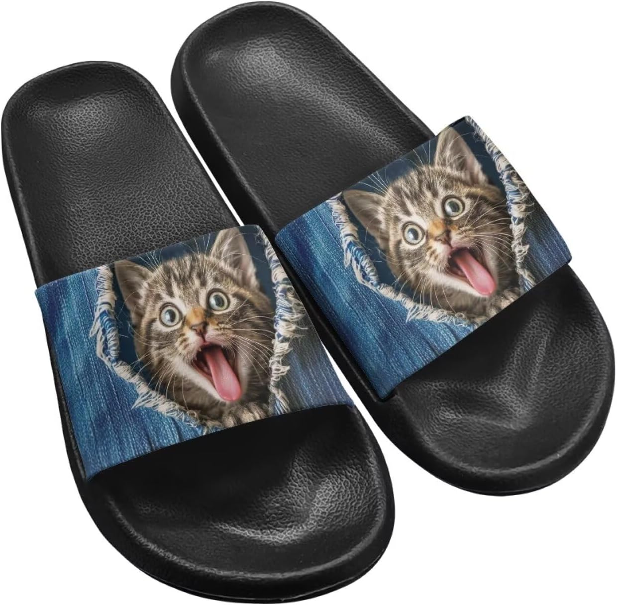 

Унисекс сандалии с EVA, быстро сохнущие, противоскользящие, для взрослых, для бассейна, пляжа, душа, для ношения дома и на улице, комфортные, размер США 5.5-12.5 Fuxowvby, Cat Jeans