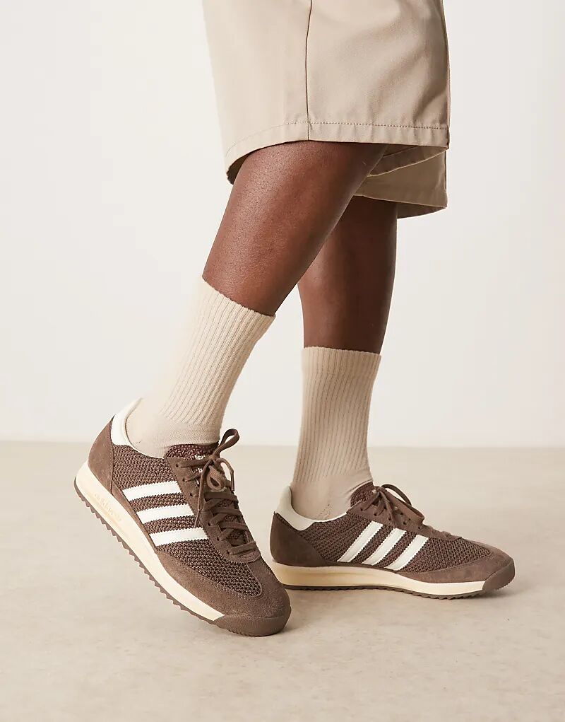 Кроссовки Adidas Originals SL 72 RS коричневого и кремового цветов