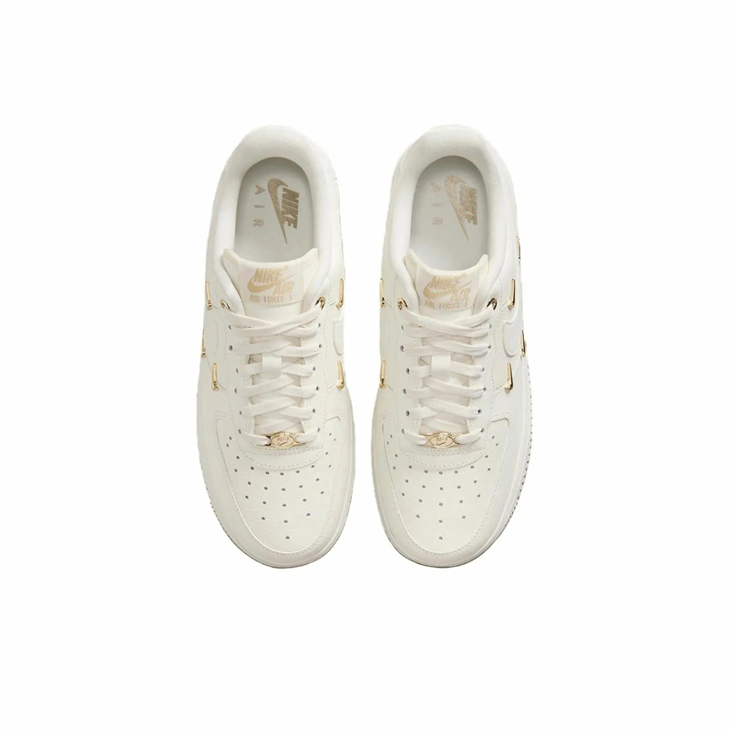 Низкие детские кроссовки Air Force 1 Shock Absorbers Nike, белый/золотой — фото 4