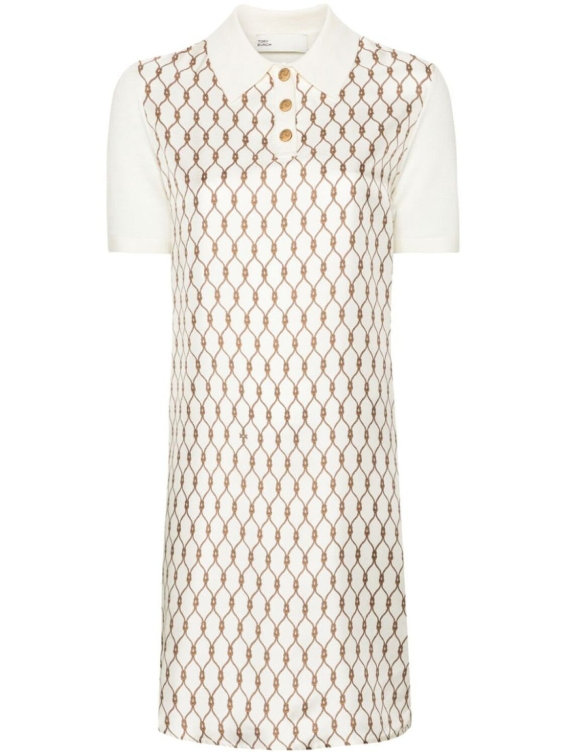 

Tory Burch трикотажное платье с принтом Knot, нейтральный цвет