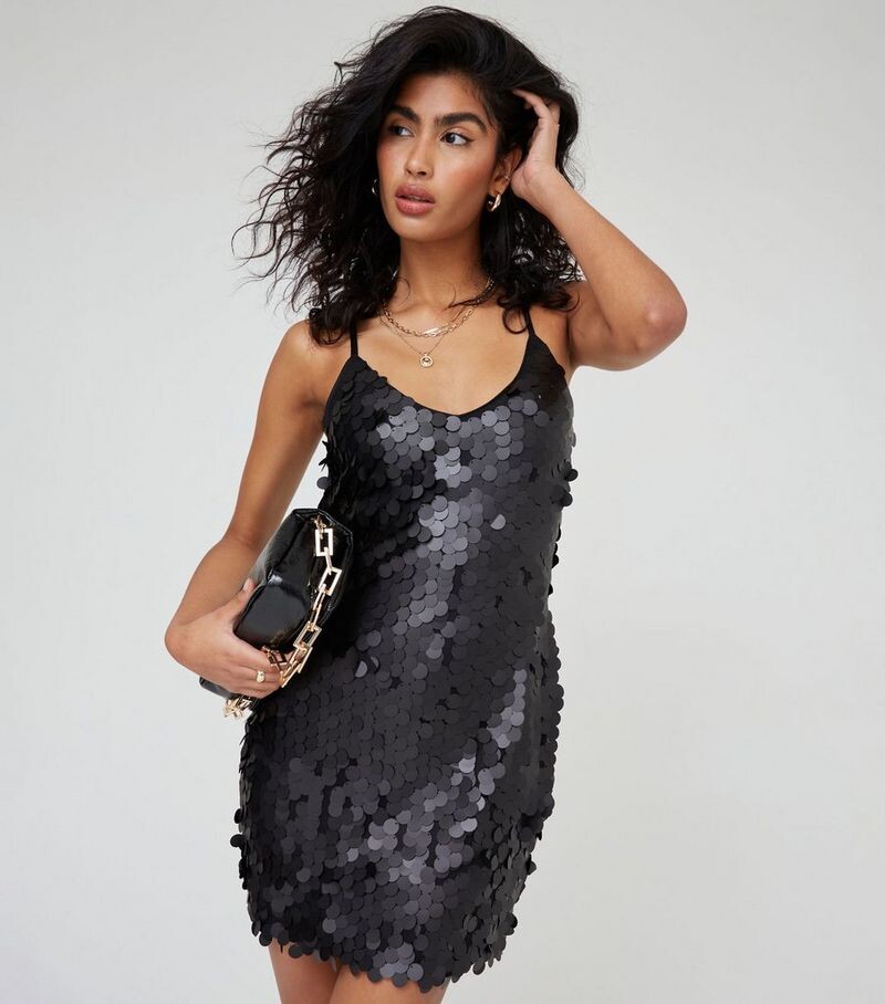 

WKNDGIRL Черное мини-платье с пайетками WKNDGIRL, черный