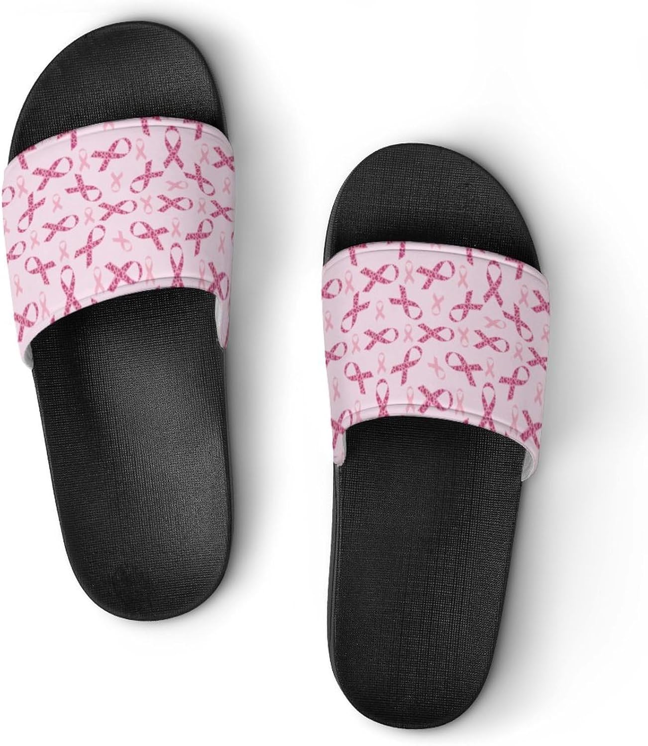 

Тапочки для ванной Jeireumteor Cartoon Ducks с мягкой подошвой, открытым носком и шлепанцы для душа, унисекс, для женщин и мужчин, для дома, Breast Cancer Awareness