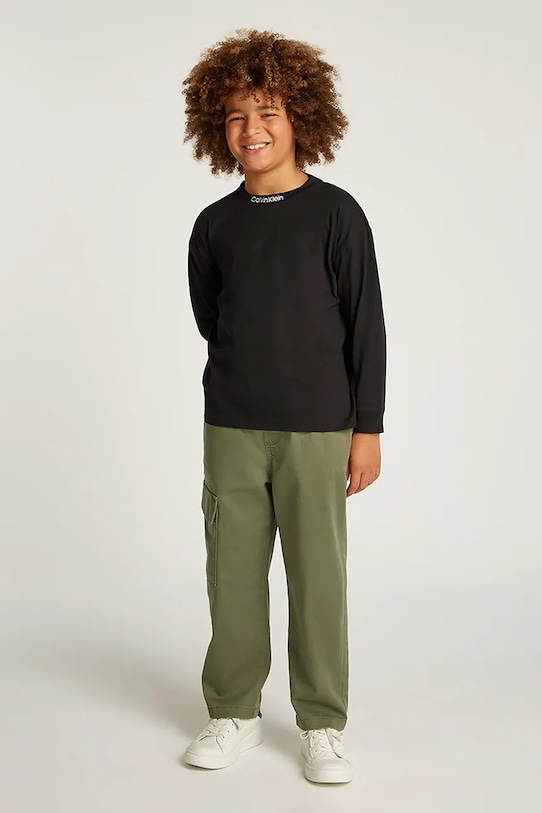 

Детская хлопковая водолазка Calvin Klein Jeans, черный