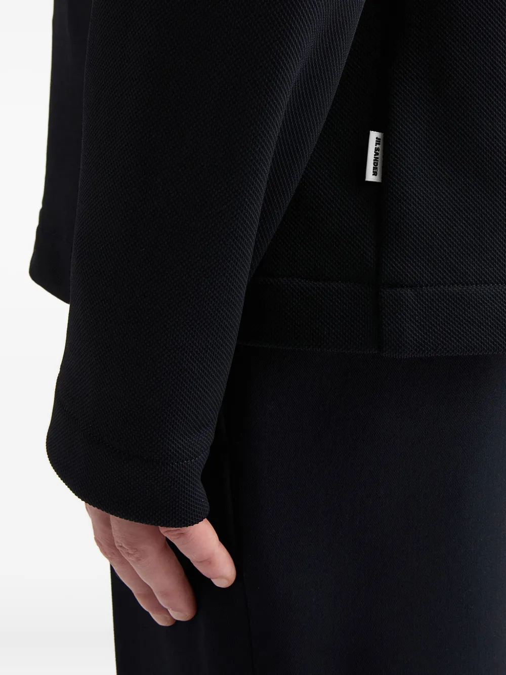 Рубашка поло на молнии с длинными рукавами Jil Sander, черный — фото 3
