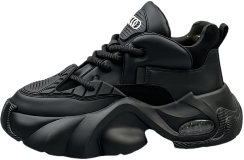 

Мужские модные кроссовки с массивной подошвой и амортизацией- повседневные шнурованные ботинки с противоскользящей подошвой для комфорта во все сезоны Hoalox, черный