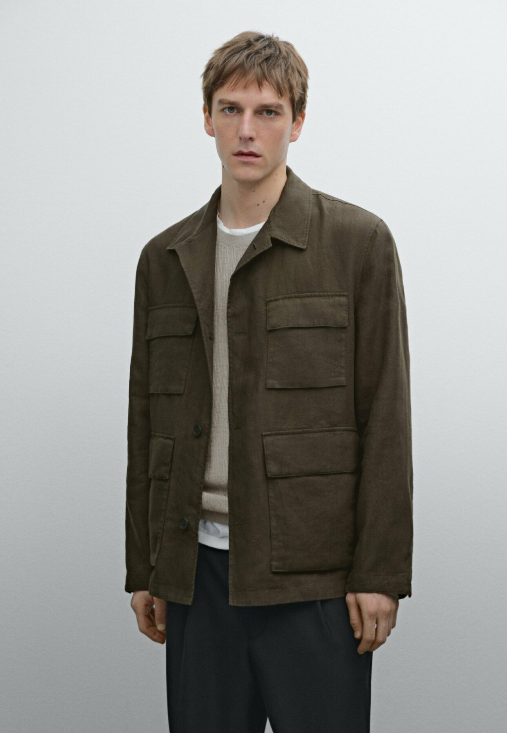 

Летняя куртка WITH POCKETS Massimo Dutti, хаки