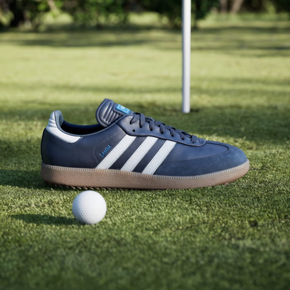 Кроссовки Adidas Samba Spikeless Golf Shoes, цвет Night Indigo/Cloud White/Blue Bird — фото 2