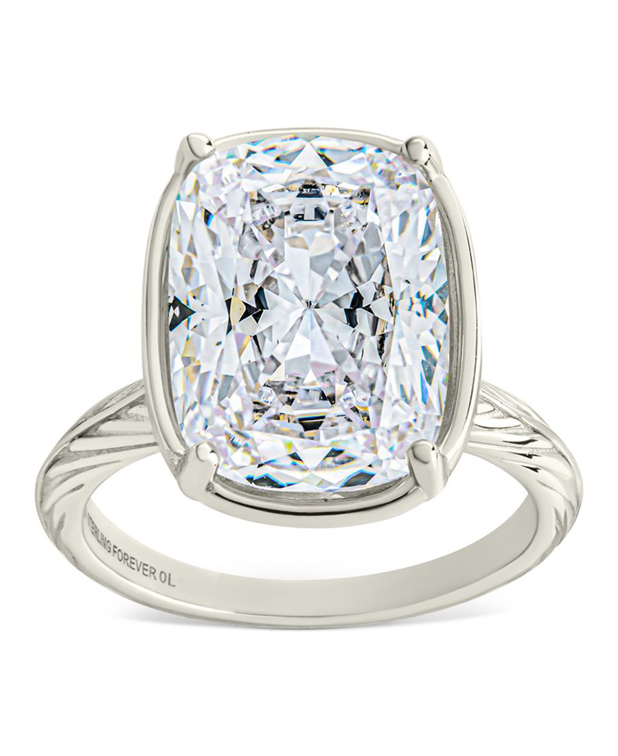

Удлиненное коктейльное кольцо с прозрачным кубическим цирконием Sterling Forever, Silver