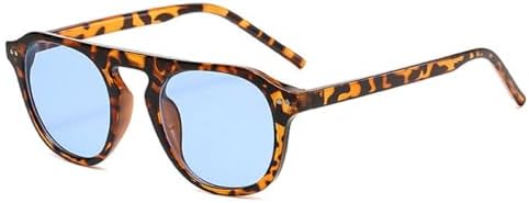 

Ретро-солнцезащитные очки с квадратными заклепками для мужчин, модные темно-зеленые оттенки, защита от ультрафиолета UV400, трендовые солнцезащитные очки для женщин MTZJH, Leopard Blue