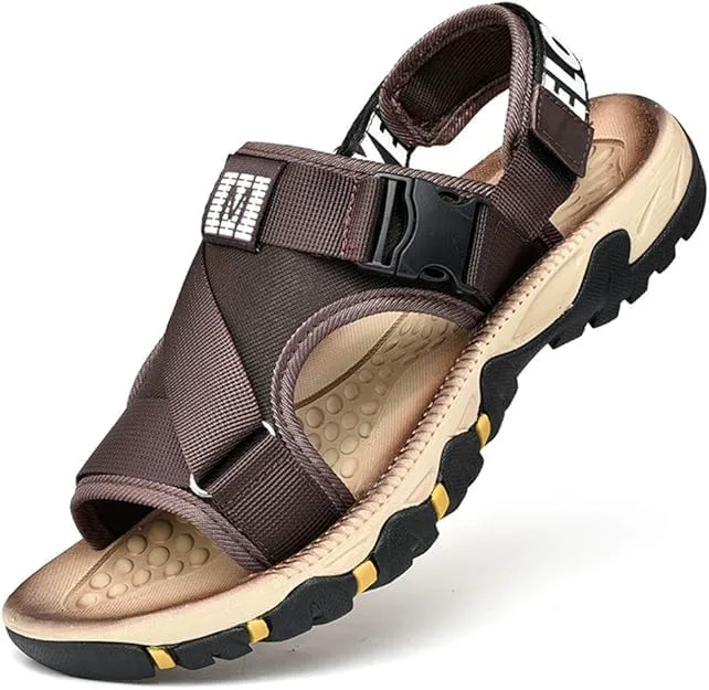 Летние уличные сандалии Asifn Men Fashion с лентами, спортивные походные удобные тапочки, водонепроницаемые, прохладные, дышащие, песочные обувь, коричневый