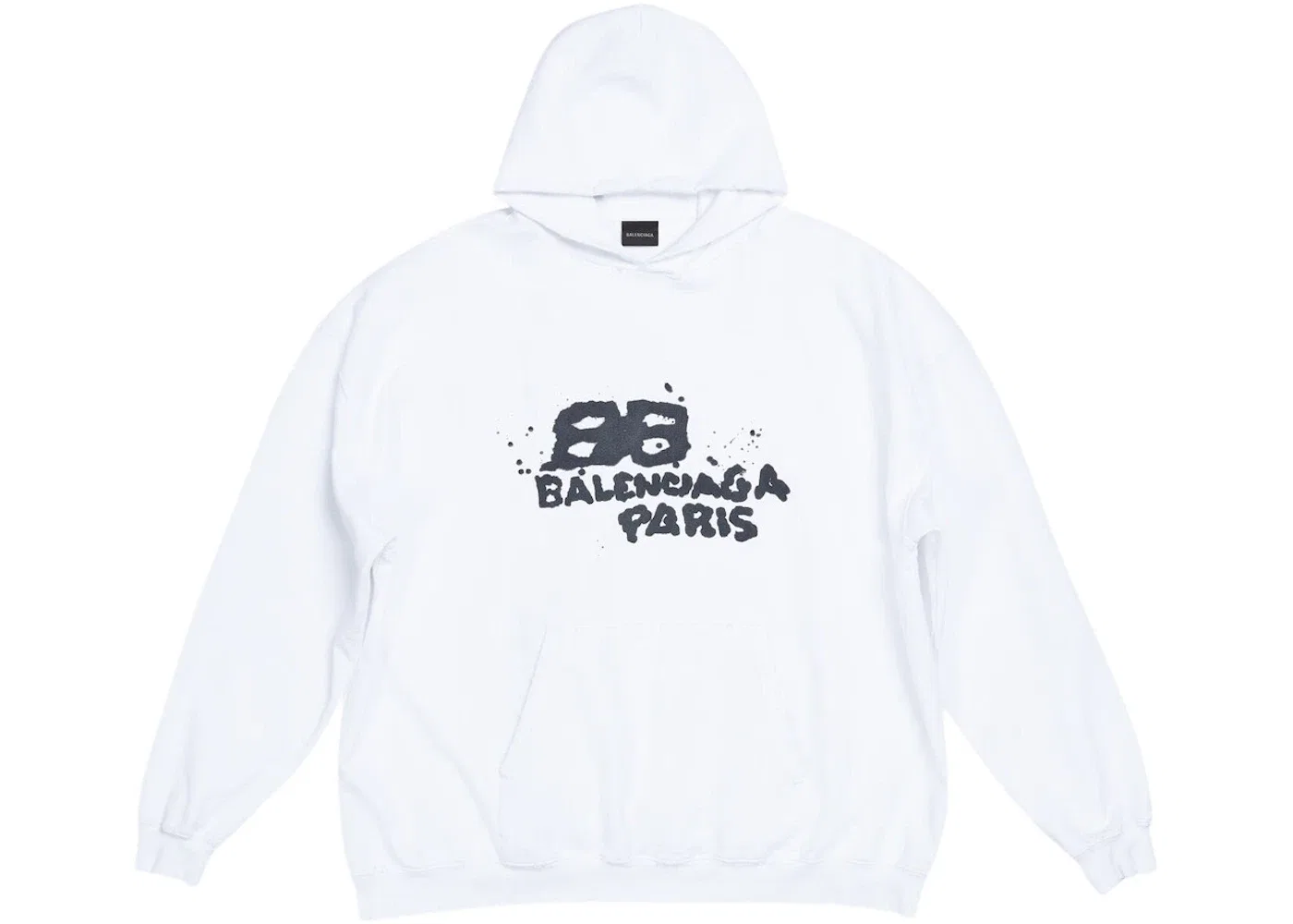 Мужской худи оверсайз с принтом Hoodie Balenciaga, White/Black