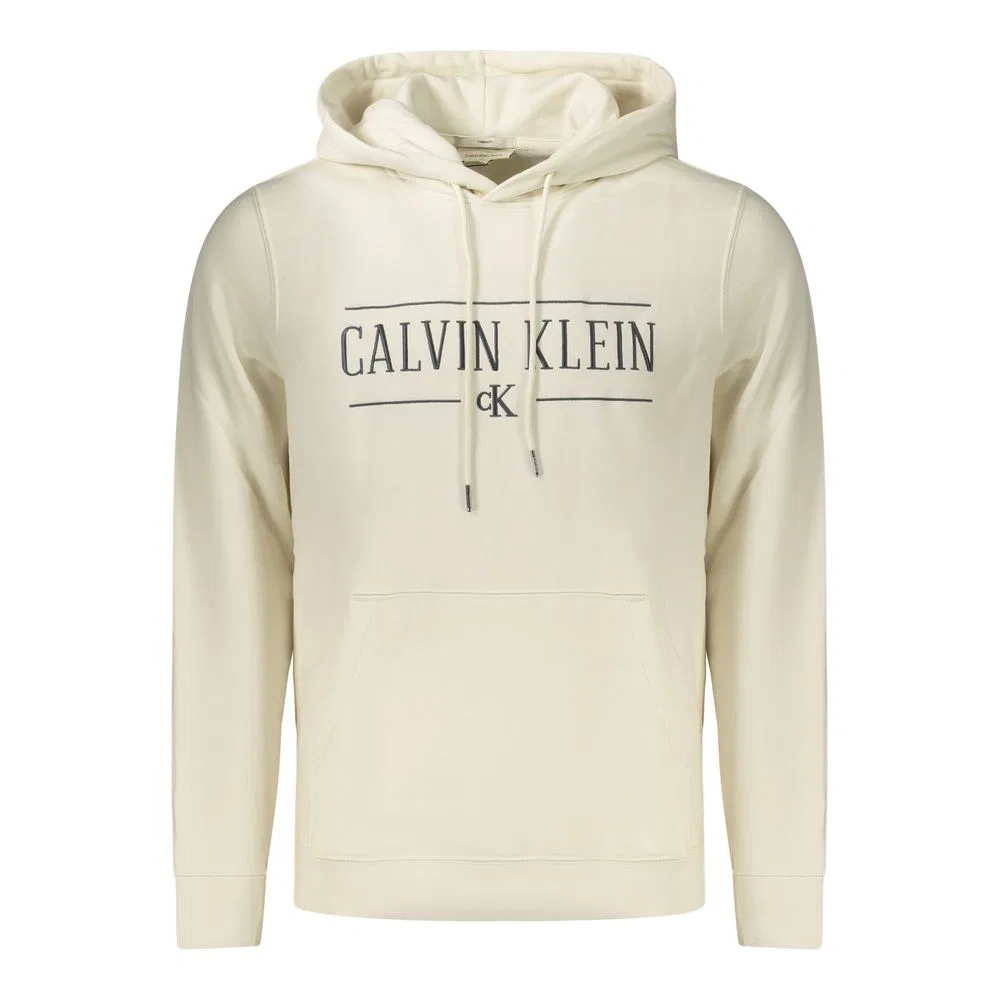 Мужской свитшот с капюшоном и вышивкой Calvin Klein, White