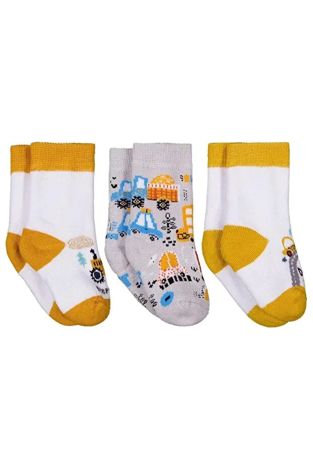 Детский набор носков для новорожденных махровый Business machine towel 6-18 months 3-piece baby erk sock set Civil Baby, Standard