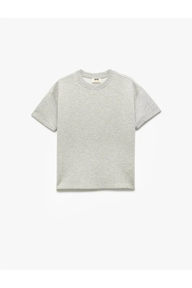 Детские свитшот оверсайз с коротким рукавом Koton, Gray