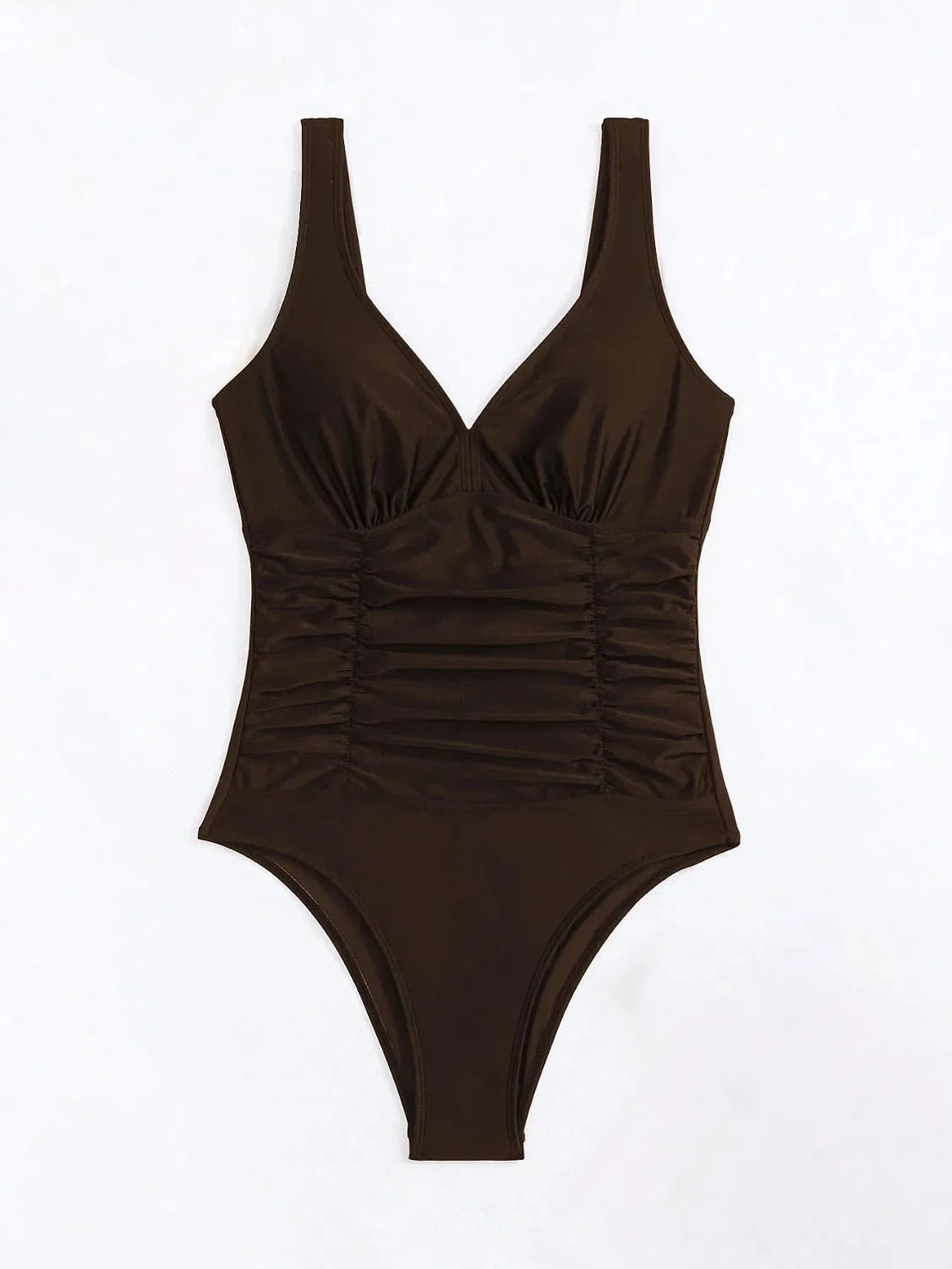 Женский монокини с драпировкой Coffee Brown — фото 4