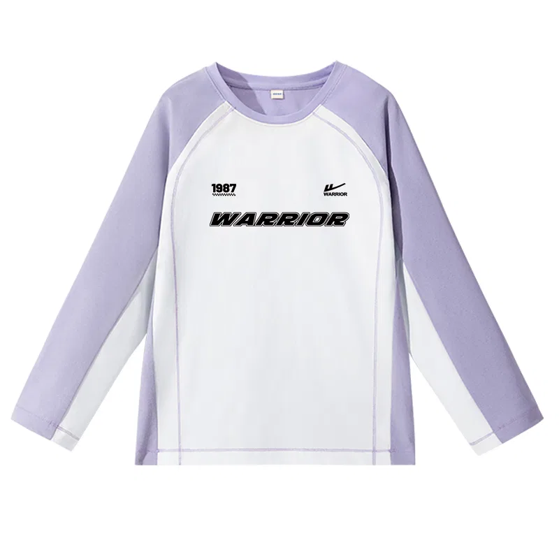 Детская футболка с коротким рукавом, быстросохнущая, Light Purple/H Pure Black English, WARRIOR
