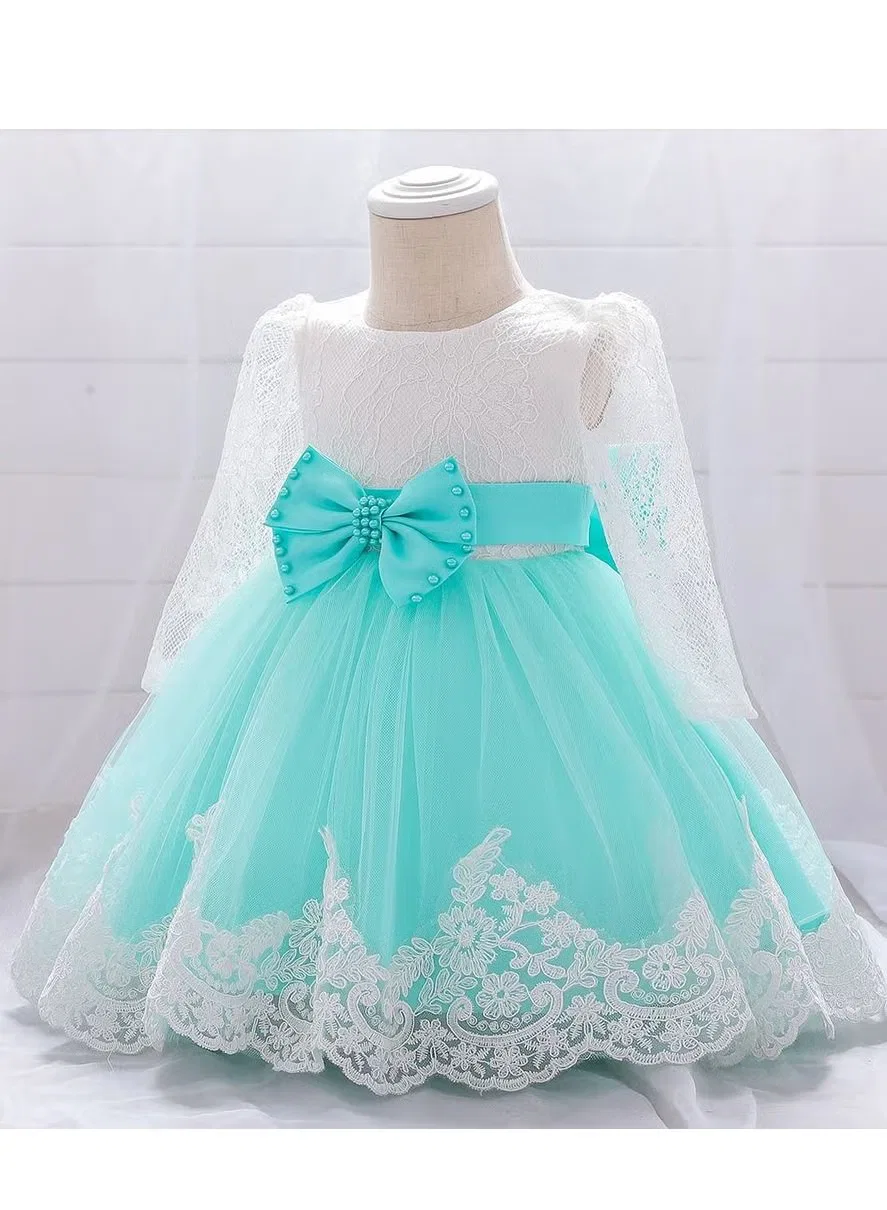 Платье с вышивкой для новорожденных Best Gift Fashion, зеленый — фото 2