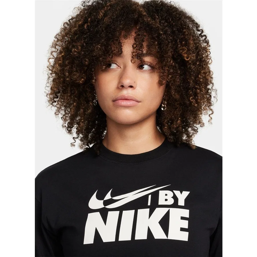 Женская футболка с круглым вырезом и коротким рукавом Nike NSW Crop Tee Gls, M, Черный — фото 3