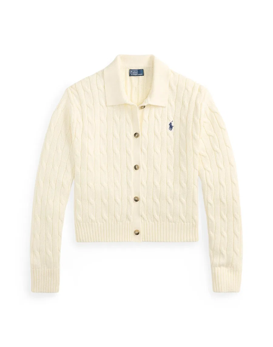 Вязаный кардиган Polo Ralph Lauren кремового цвета