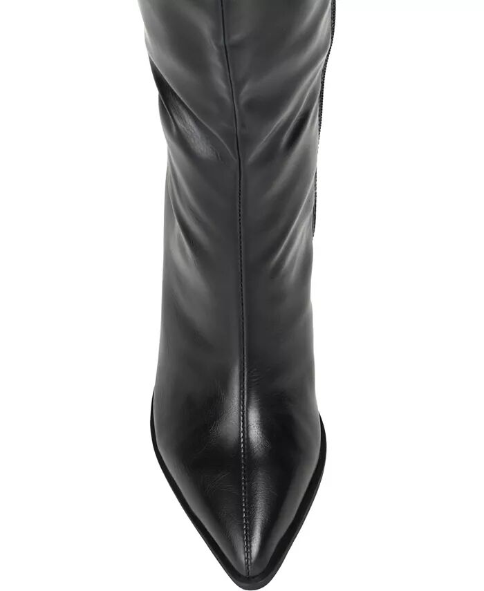 Женские ковбойские сапоги Daria Wide Calf до колена Journee Collection, черный — фото 4