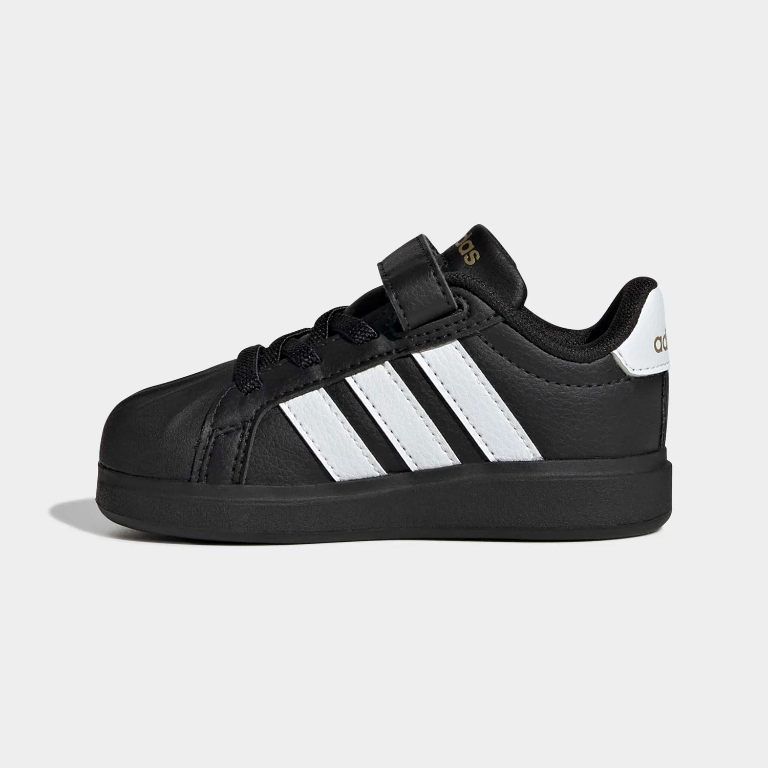 Детские кроссовки с мыском из резины Adidas Sportswear, Core Black/Ftwr White/Gold Metallic — фото 3