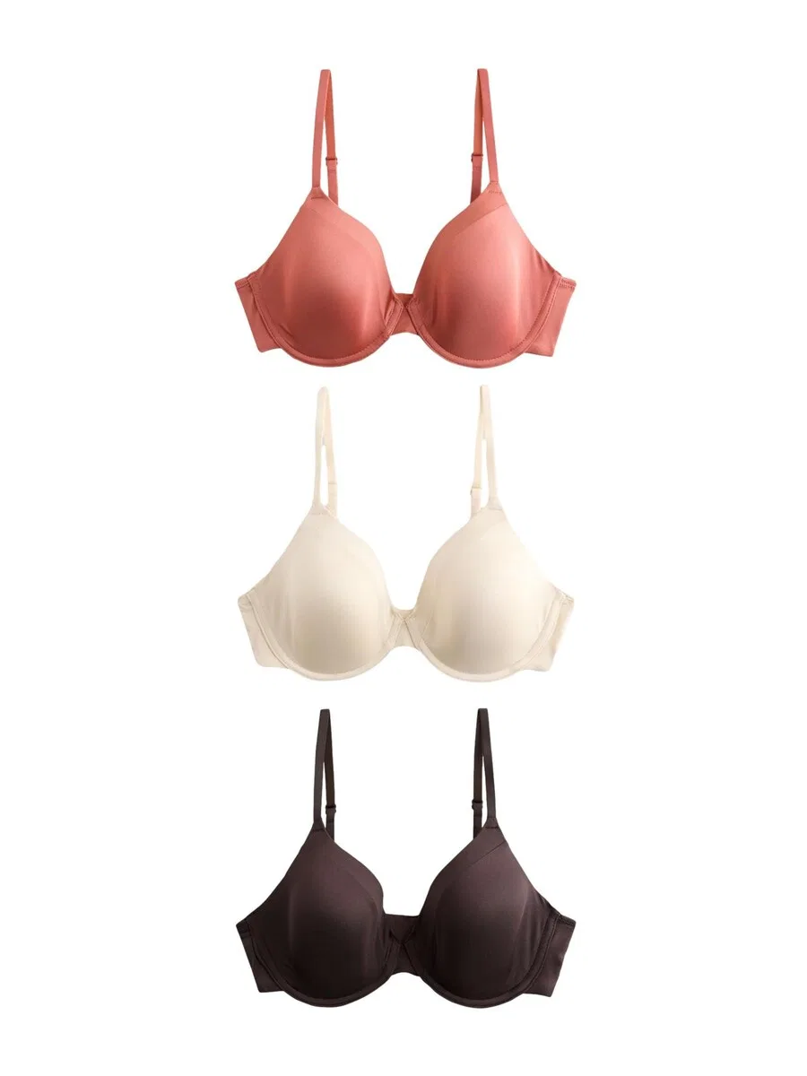 Бюстгальтер Next T-shirt Bra 'Ultimate Comfort' в кремовом, коричневом и ржаво-красном цветах
