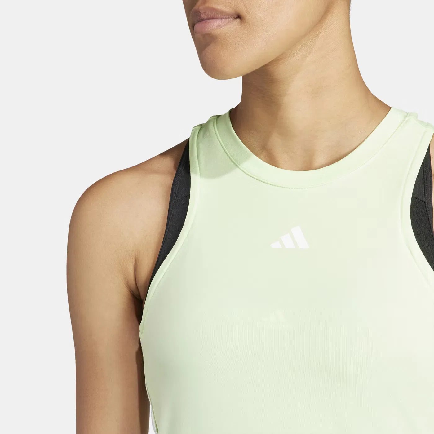 Майка спортивная с принтом 3-Stripes Train Essentials Adidas, зеленый — фото 4