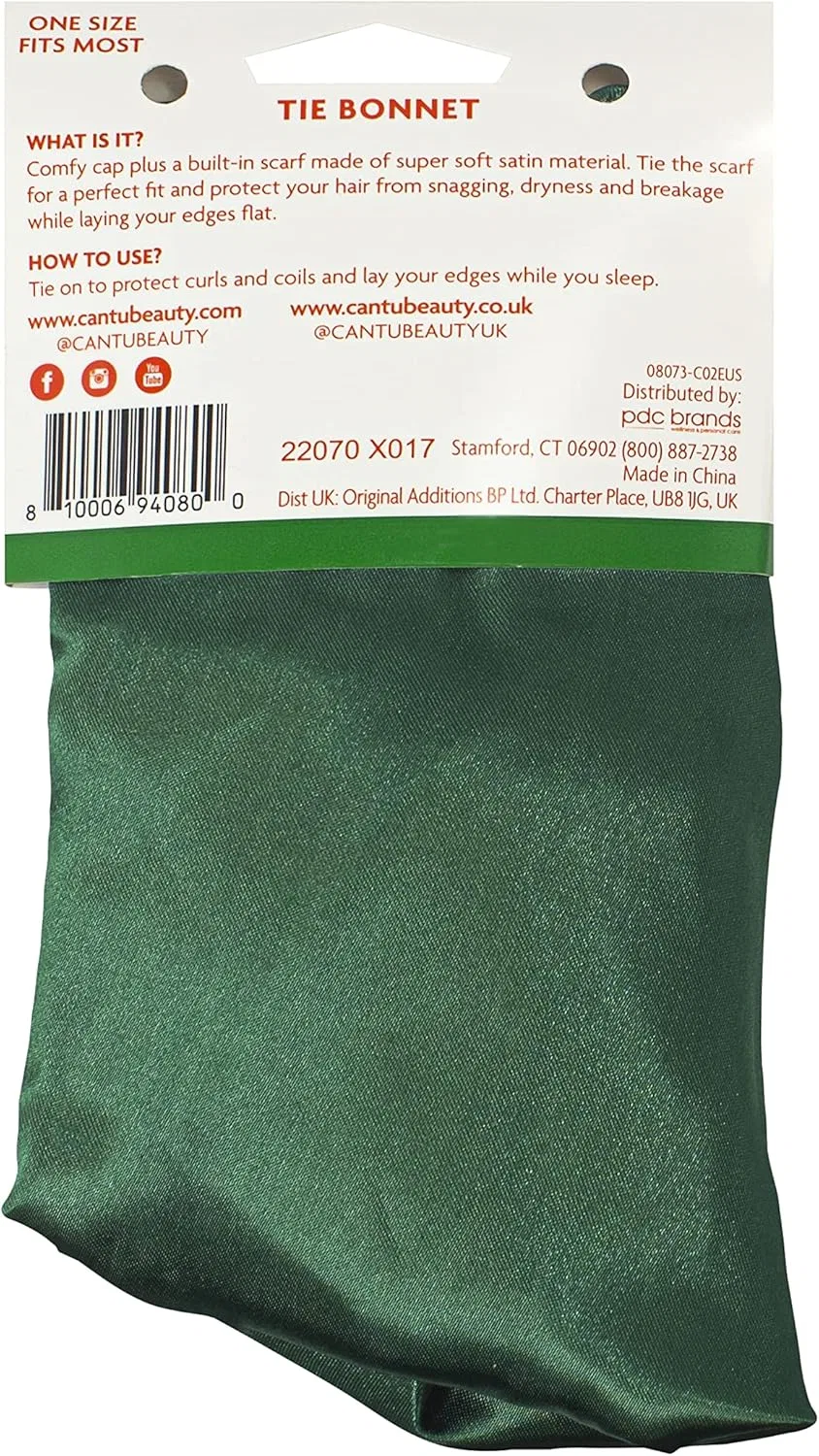 Шапочка для душа Satin Bonnet with Tie, CANTU, 1 шт, Зеленый — фото 2