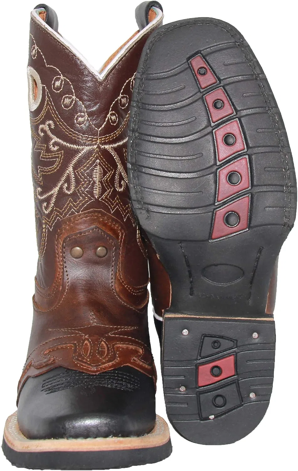 Детские ботинки для мальчиков с квадратным носком Western Cowboy The Western Shops, Black Brown — фото 3