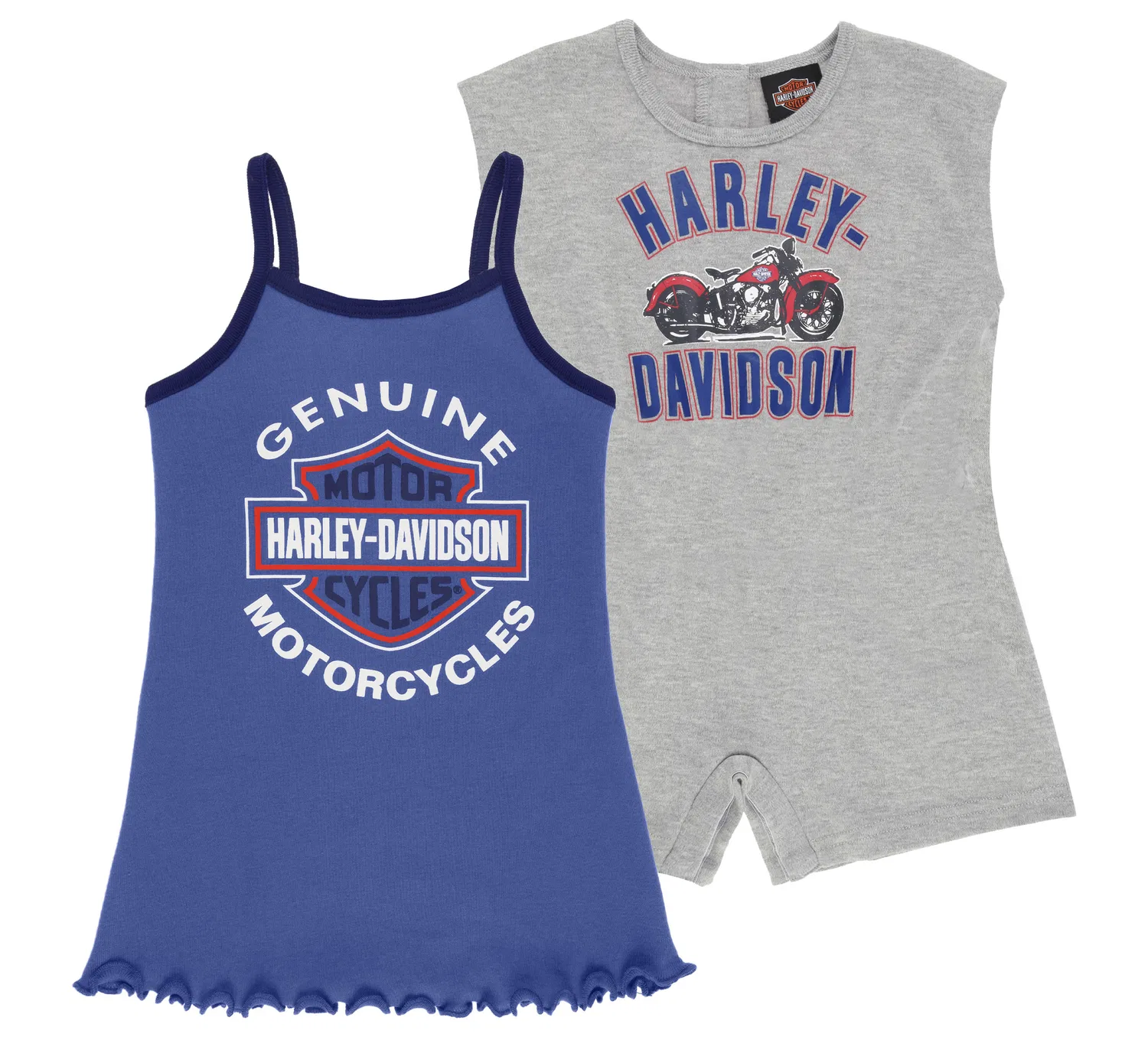 Комплект одежды для младенцев с принтом Americana, 2 предмета, Harley Davidson, Grey Heather/Bijou Blue