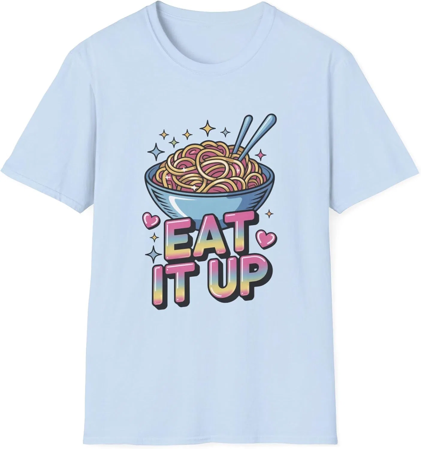 Футболка с принтом Eat It Up Gildan 64000, Light Blue