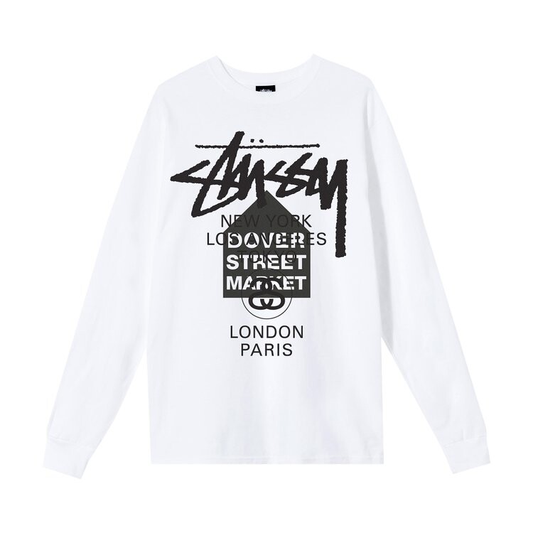 

Лонгслив Stussy x Dover Street Market World Tour Long-Sleeve Tee 'White', белый