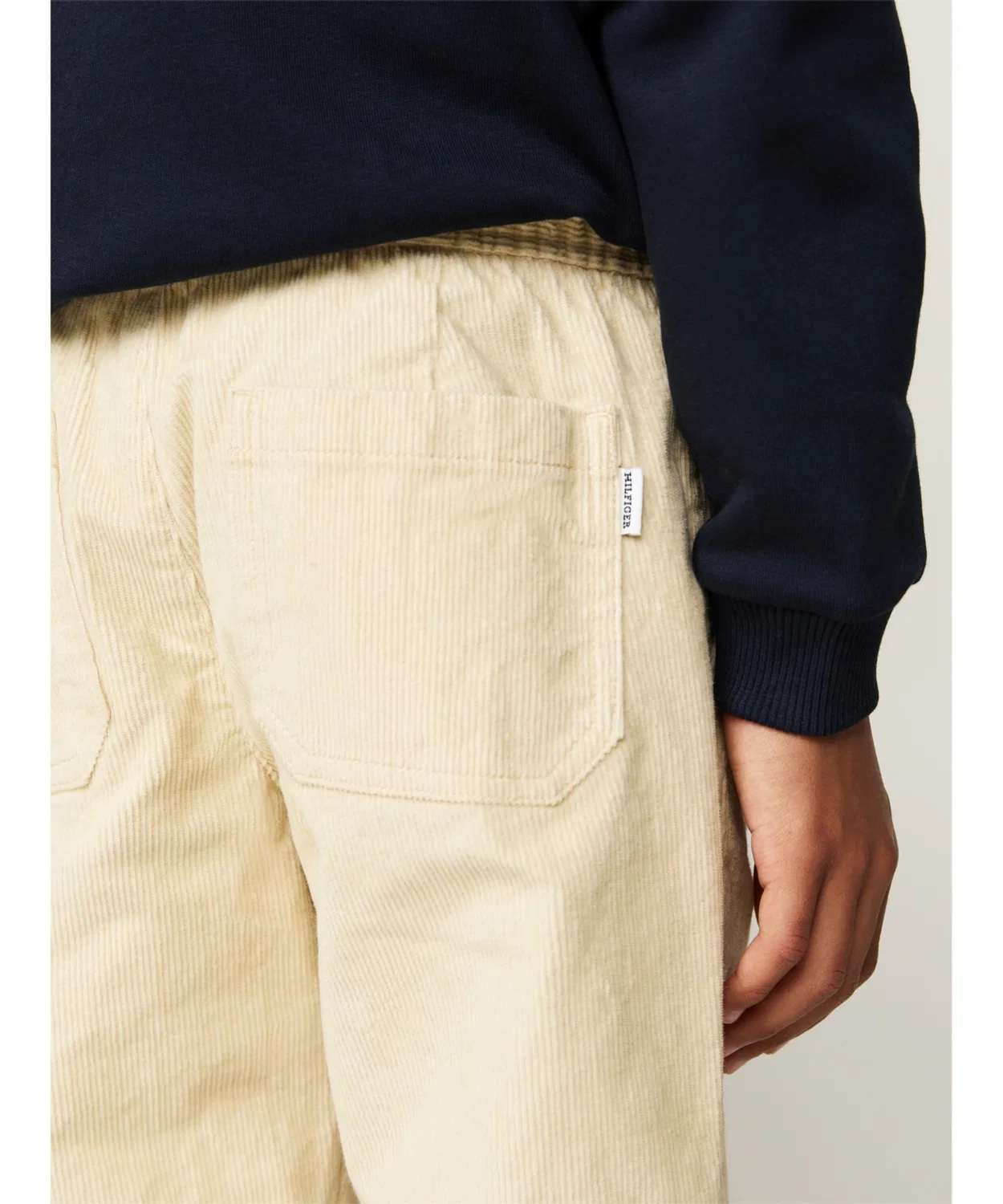 Детские брюки из вельвета с прямым кроем TOMMY HILFIGER, Beige — фото 3