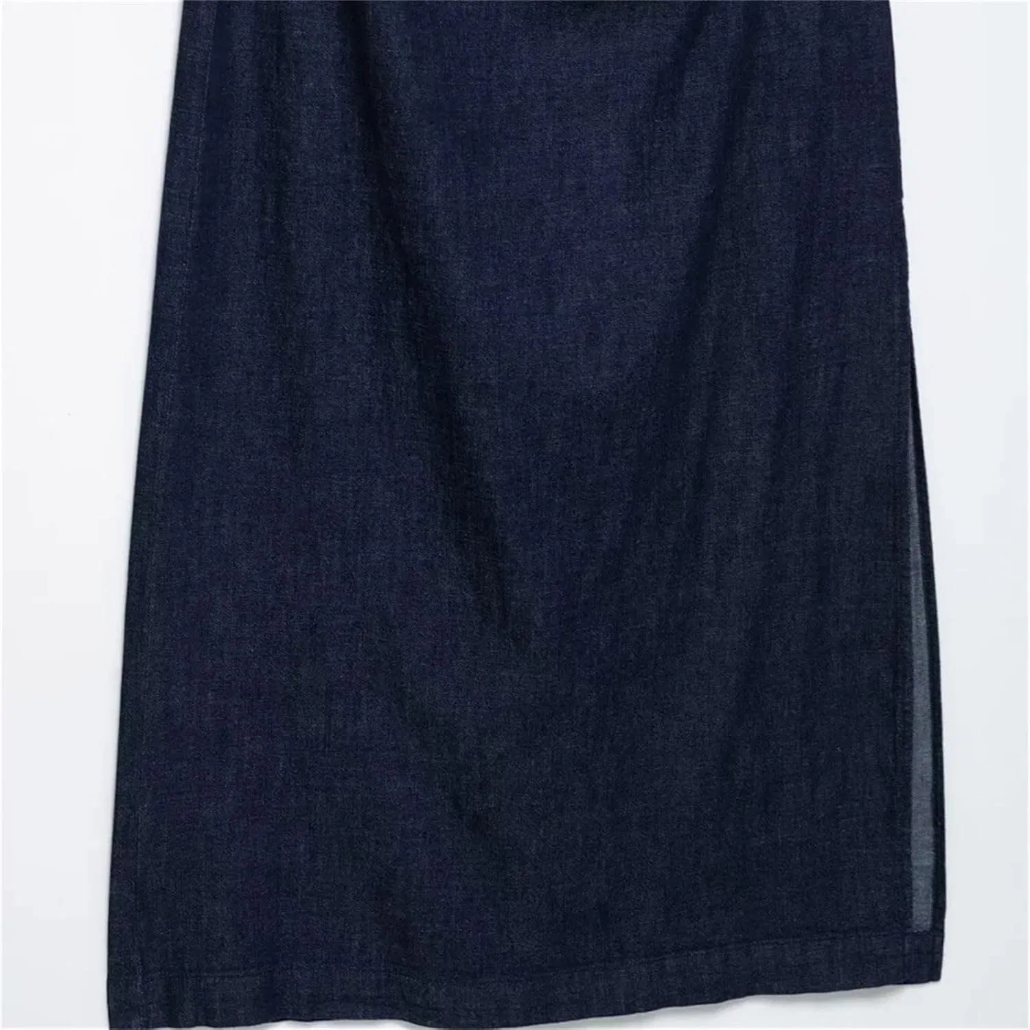 Женское прямое платье миди с плиссировкой и молнией, Dark Blue — фото 4