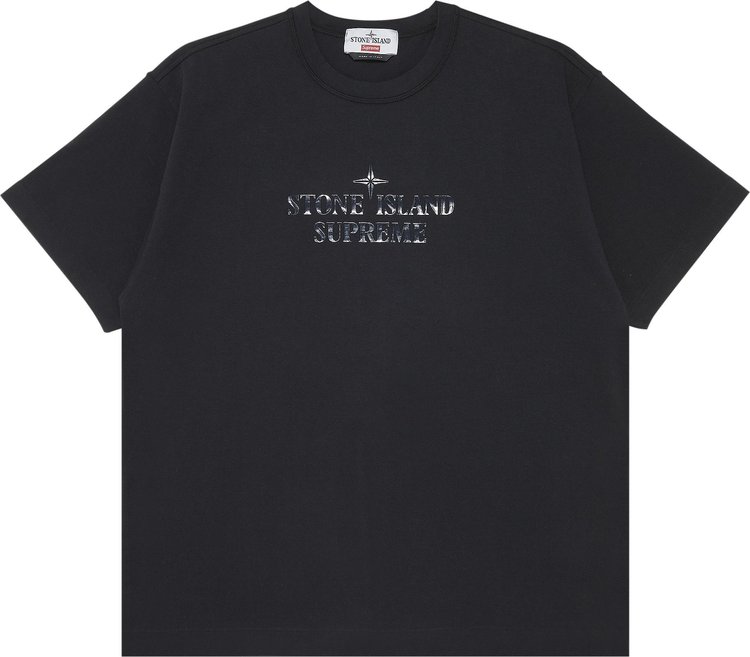 Футболка Supreme x Stone Island Short-Sleeve Top 'Black', черный - фото