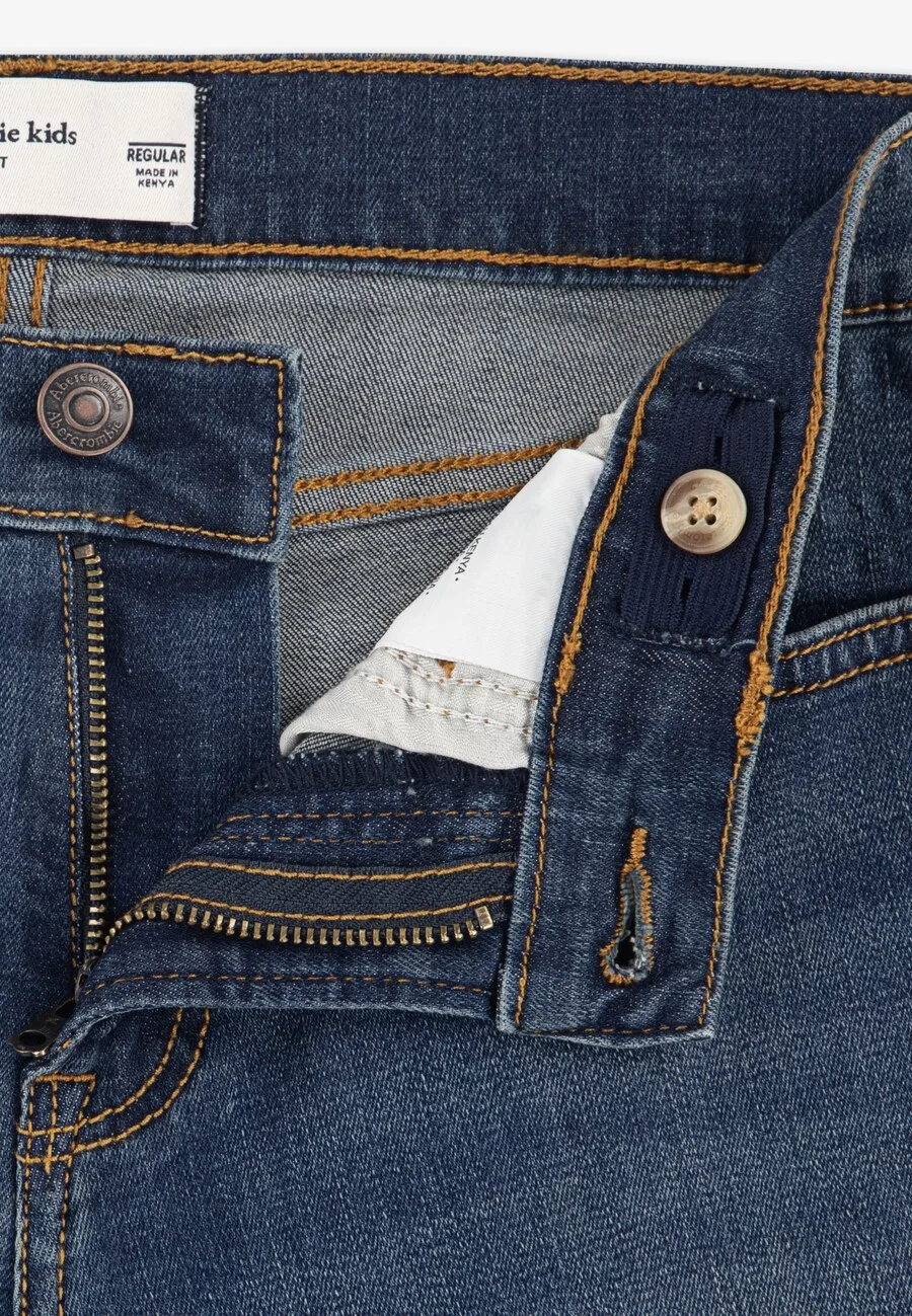 Джинсы Abercrombie & Fitch Regular темно-синего цвета — фото 4